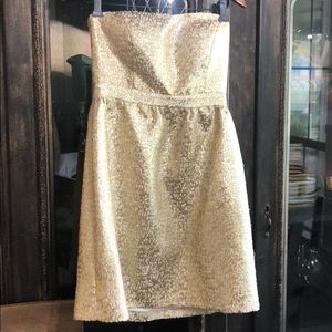 Gianni bini Gold Strapless cocktail dress